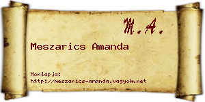 Meszarics Amanda névjegykártya